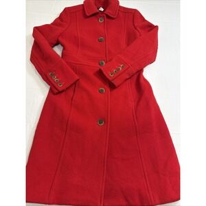 JACKET wool thinsulate‎ J. Crew WOMEN 0P Classic Lady Coat Italian Double  RED